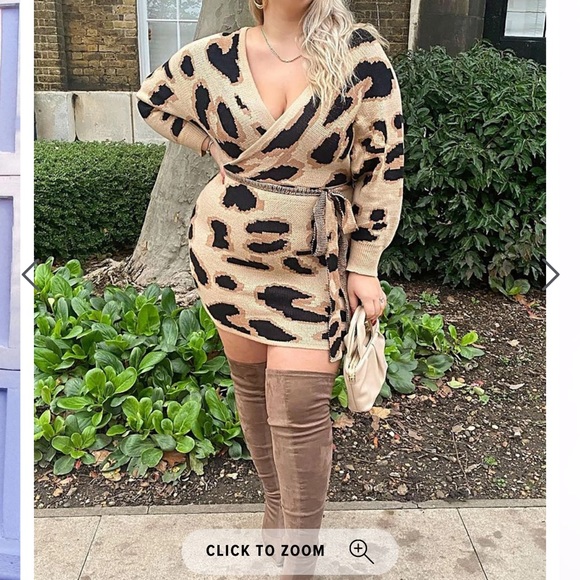 Fashion Nova Dresses & Skirts - 💛Leopard Print sweater a dress